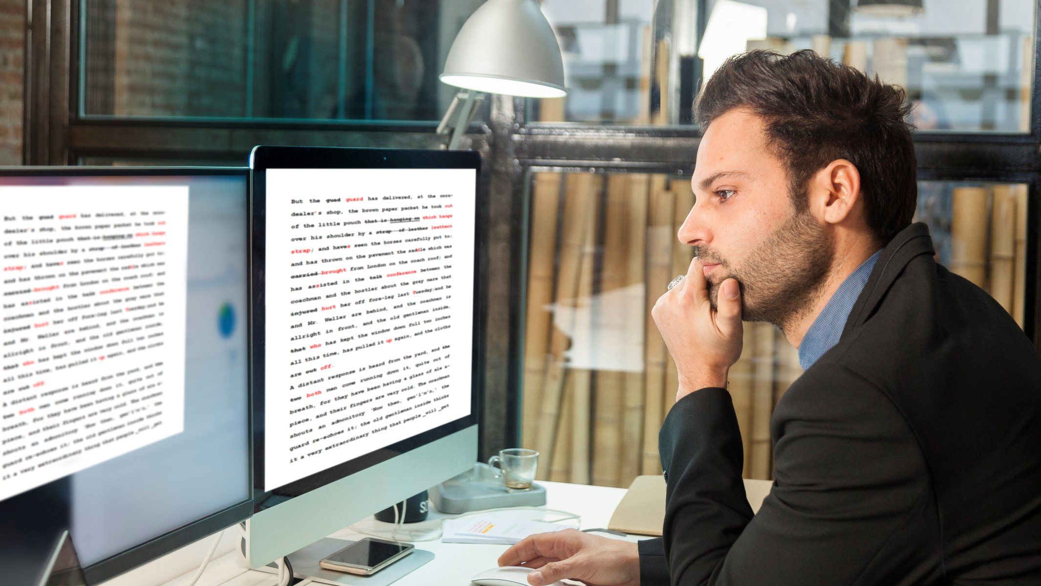 A linguist reviews an AI Translation for accuracy